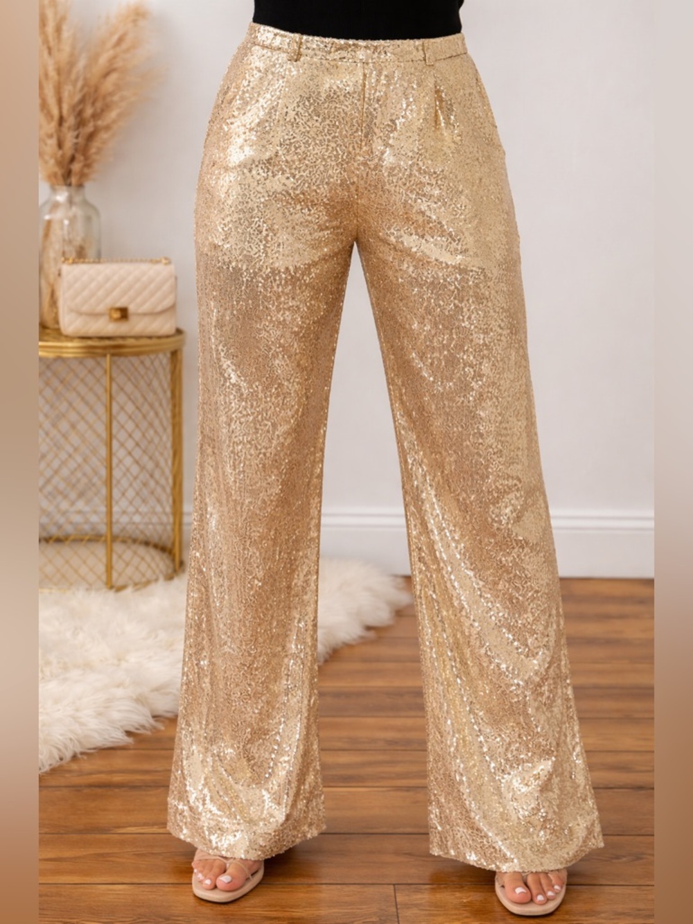 Deluc Bellucci Gold Sequined Pants
